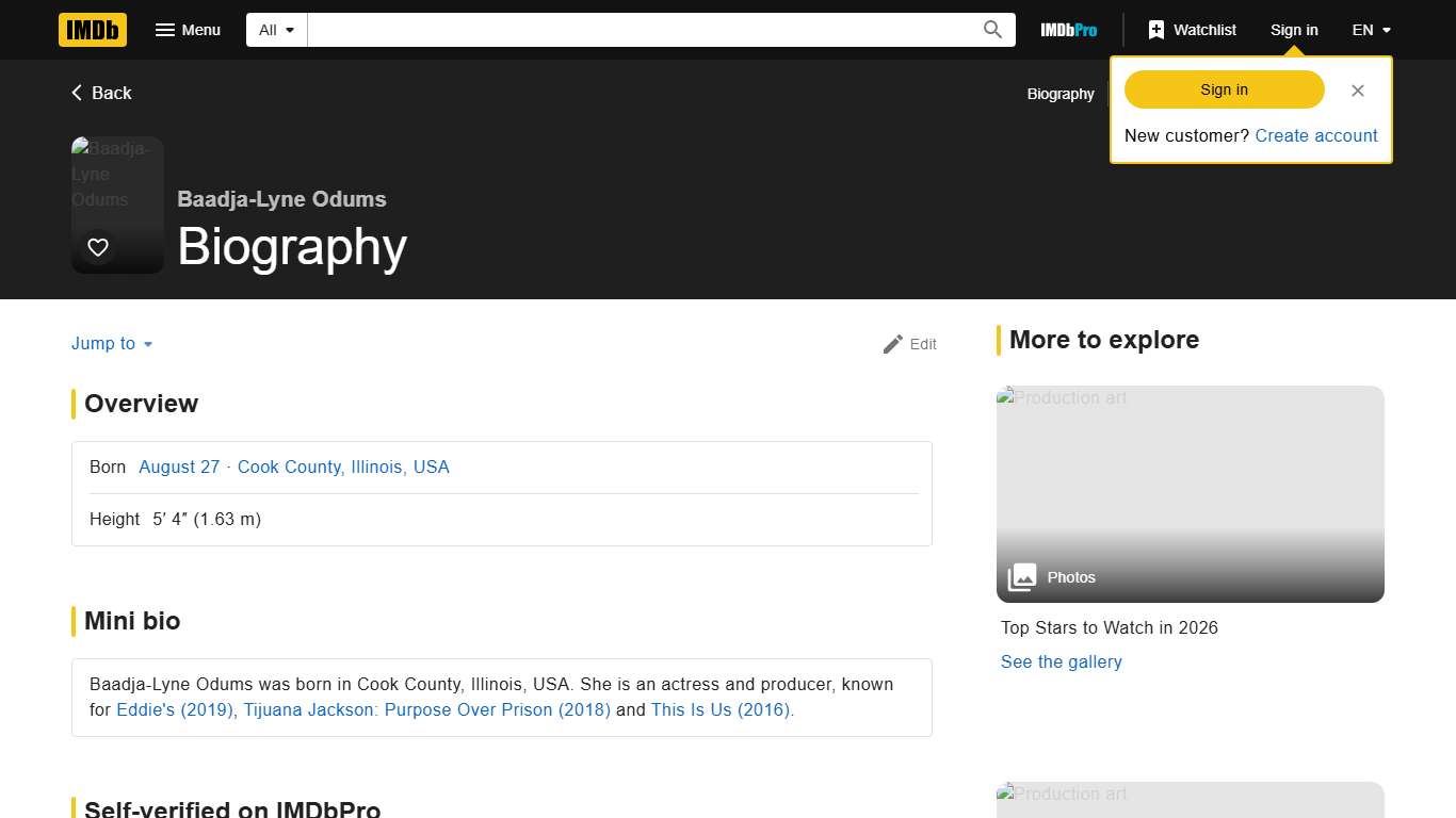 Baadja-Lyne Odums - Biography - IMDb