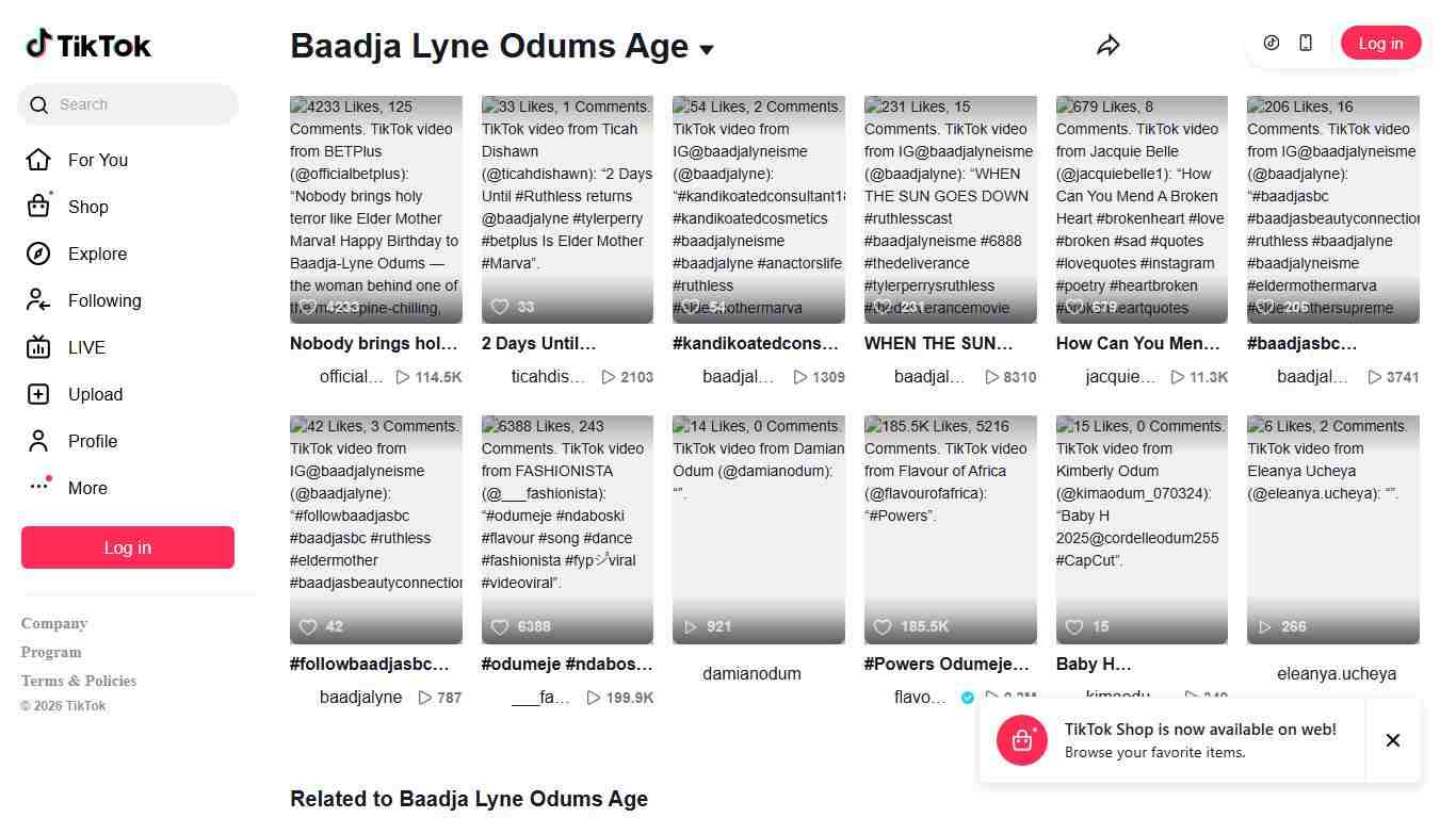 Baadja Lyne Odums Age TikTok